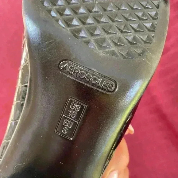 Aerosoles Womens Black Patent Slip On Mule Clogs 10 excellent condition - Picture 6 of 16